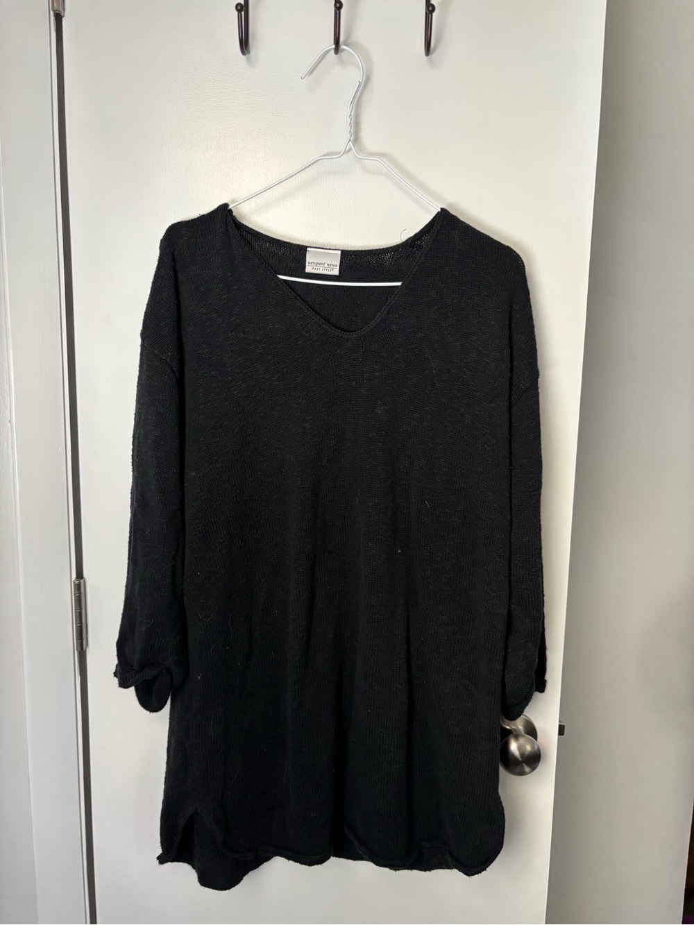Oversized Lightweight 100% Cotton Vintage Retro Black Sweater